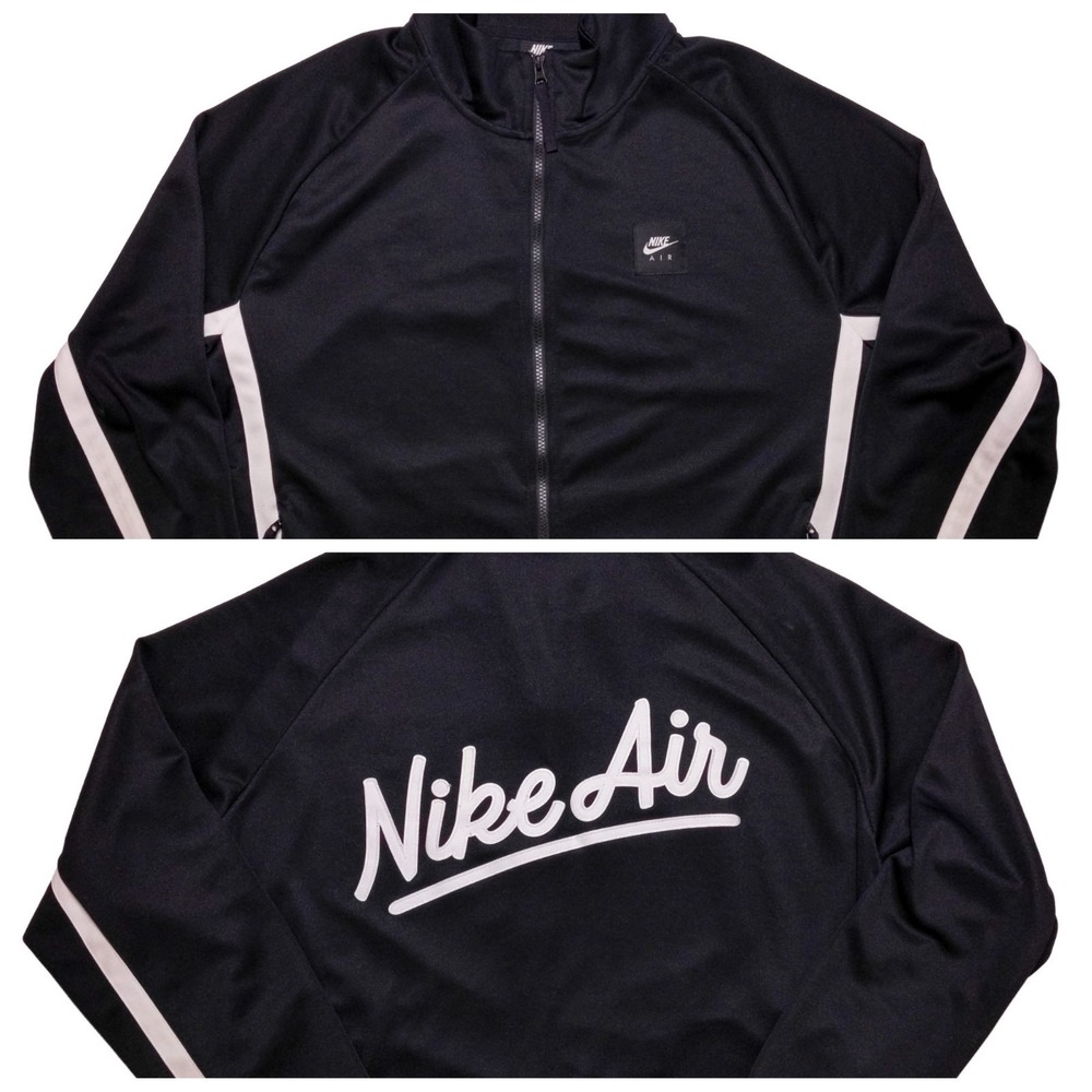NIKE AIR Sportswear Full Zip Track Jacket BV5154 Embroidered Black XL